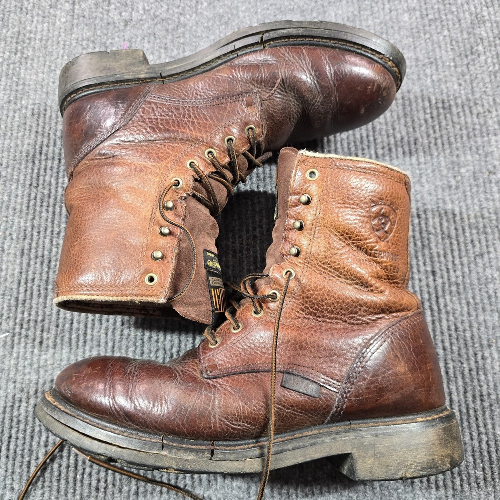 Ariat Work Boots‎ Mens Size 10D Brown Waterproof Insulated ATS Lace Up 37005